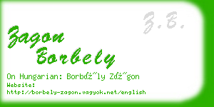 zagon borbely business card